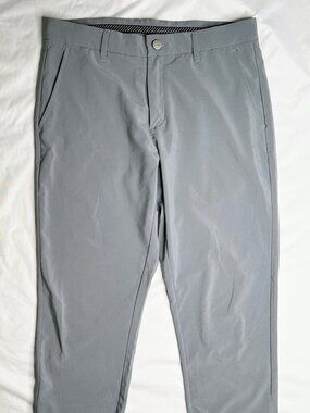 Primo Golf Mens 32 Short Jogger Pants Gray Performance Stretch Tapered Zip Ankle